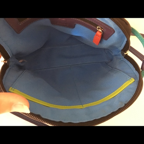 Mywalit Rio BLACK TURQUOISE ZIP TOP Bag CROSSBODY - Picture 6 of 10